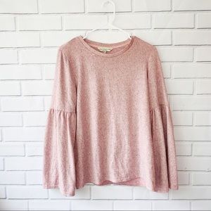 Casual Collection Soft Pink Bell Sleeve Top